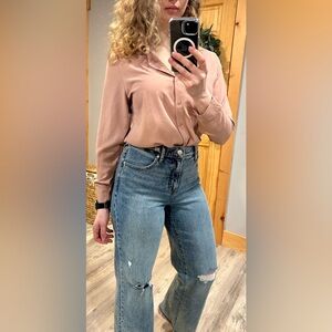 Blush Pink Button-Up Shirt